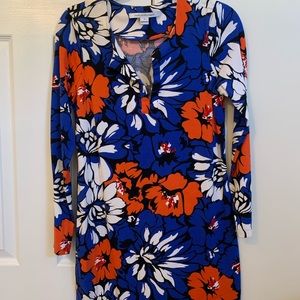 DVF Reina Long sleeve print dress